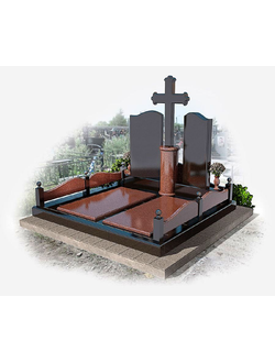 Модель 3D элитного памятника для двоих с крестом