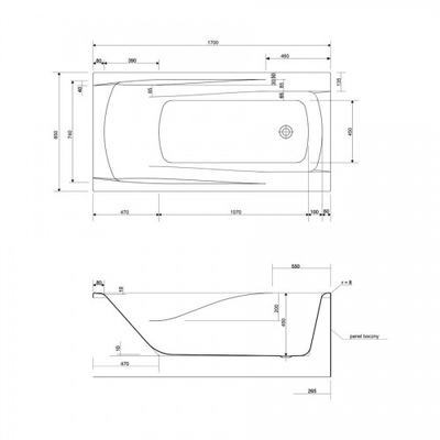 Акриловая ванна Cersanit ZEN 180х85