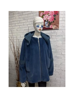 Меховая куртка цвет джинс  модель 105