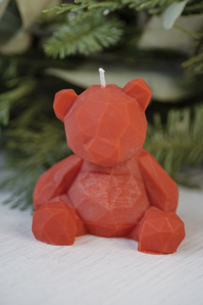 Свеча "Мишка геометрия" Алый