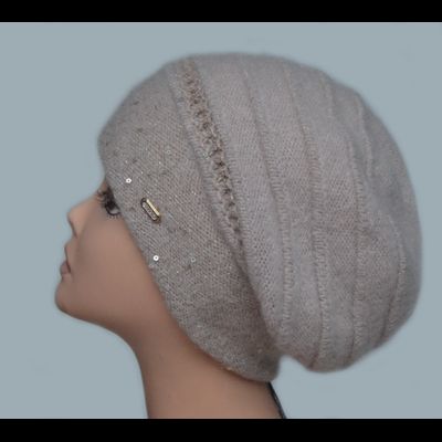 Берет кремовый вязаный женский Vizio Визио Италия 6234