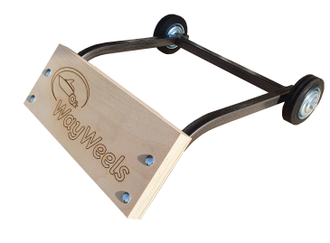 Комплект: Разборная тележка для лодочного мотора,  захват АКП (литые колеса)  + ручка верхняя.