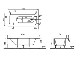 Ванна Vitra Optimum Neo, 170х70 см, 64530001000
