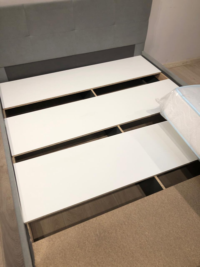 Кровать двойная №4 (1600*900*2000) Бежевый велюр (с основанием)