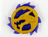 Ring 3 x 3 with Dragon Head with Molded Trans-Purple Flames Pattern Ninjago Storm Amulet, Pearl Gold (69567pb01 / 6320796)