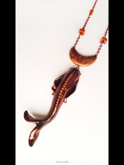 Подвеска с авантюринами и месяцем "Рыбка Лунного Пути"