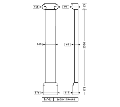 Пилястра 4.20.202 - 260 мм