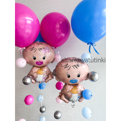 Шары цепочки с пупсиками на гендер пати