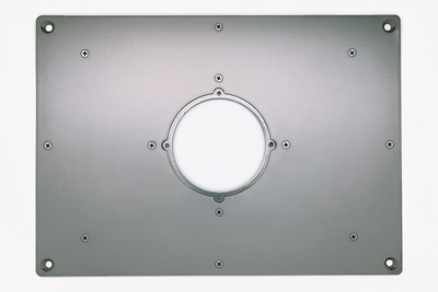 Пластина под CAT DX89 для установки фрезера в стол 350*250 мм.