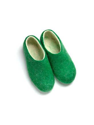 Войлочные тапочки женские зеленые