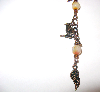Закладка "Крылья" с агатом и бисером