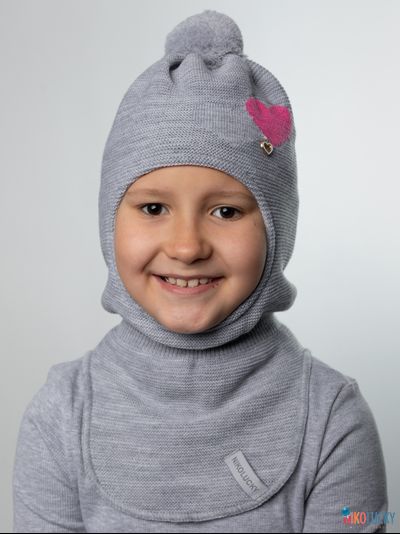 Шапка-шлем 21101-12 подклад 100% полиэстер, светло-серый 52-54