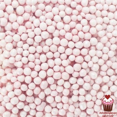 Сахарные шарики ЖЕМЧУГ розовый (4-6 мм), 50 гр