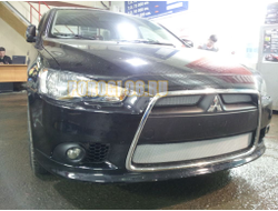 Защита радиатора Mitsubishi Lancer X 2011- (3 части) chrome