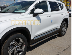 Защита порога труба d60 для Hyundai Santa fe 2021-2024