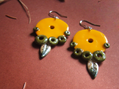 "В чистом поле, под ярким солнцем", крупные геометрические серьги