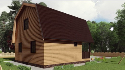 Двухэтажный каркасный дом с тремя спальнями 60м² (SK84)