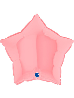 Фольгированный шар с гелием Звезда нежный розовый пастель 45см