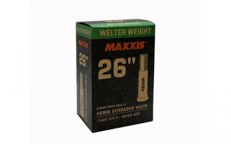 Камера Maxxis Welter Weight, 26x1.5/2.5“, толщ. 0.8мм, авто 48мм