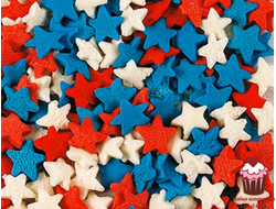 Посыпка Звездочки красно/бело/голубые, 50г