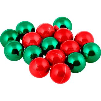 Набор из 16-ти пластиковых шаров, 4 см, красный, зеленый, 81570