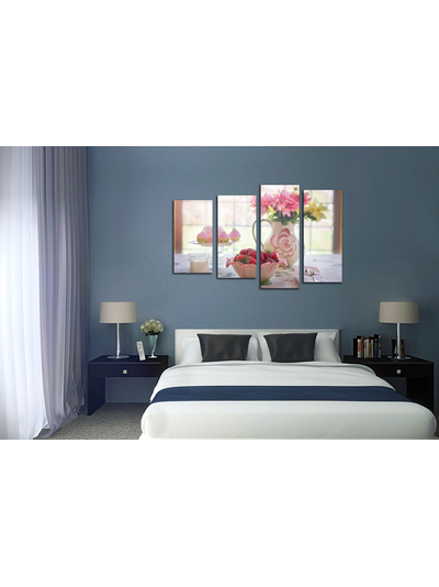 Модульная картина "Нежный десерт с клубникой"