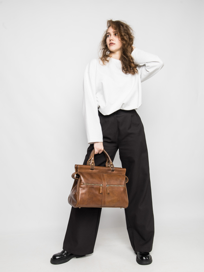 Кожаный саквояж Monvalle Premium brown (арт. 4046-63)