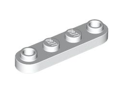 Plate, Round 1 x 4 with 2 Open Studs, White (77845 6501816 6548295)