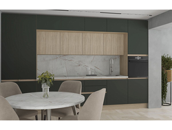 Композиция кухни ЖЕНЕВА Дуб Палермо/Зеленый матовый