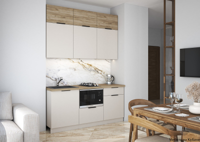 Бохо кухня 1,8 м Дуб Крафт Серый/Кашемир