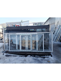 Пластиковое Окно Бу Ширина 2370 Высота 1180  Проф 58 СП 24 середина поворотно откидная