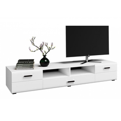 НЭНСИ New Тумба ТВ 2дв.+1ящ. (2000*350*520мм), Белый глянец хол/белый