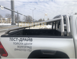 Защитная дуга двойная d76/76 для Hilux Exclusive Black (2018-2020)