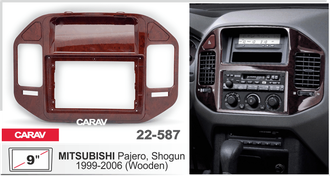 Переходная рамка CARAV 22-587  MITSUBISHI	 Pajero 1999-2006 , Shogun 1999-2006