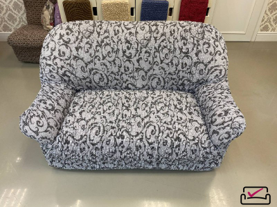 Чехол на 2х местный диван Сиена Джоя Гриджо. Хлопок ИТАЛИЯ