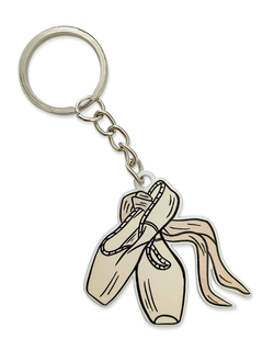 БРЕЛОК БАЛЕТ ПУАНТЫ (МЕТАЛЛИЧЕСКИЙ ПЛОСКИЙ ДВУСТОРОННИЙ)