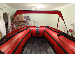 Тент носовой прозрачный ДИКИЙ 360 НДНД вид из лодки