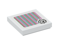 Tile 2 x 2 with Groove with Super Mario Scanner Code Boo Pattern Sticker - Sets 71369 / 71399, White (3068bpb1409 / 6317984)