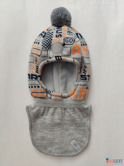 Шапка-шлем  21202-06, цвет серый, оранжевый, р. 48-50