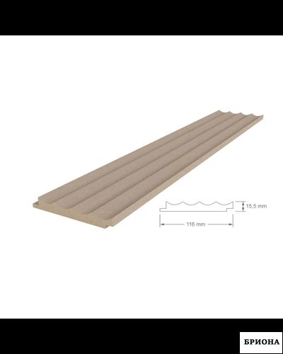 ПАНЕЛЬ СТЕНОВАЯ РЕЕЧНАЯ  МДФ Под покраску 2800X116X15.5 РИФ С600