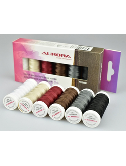Набор нитей Aurora Tytan- 100 % Полиэстер, 120 метров (6 Цветов)