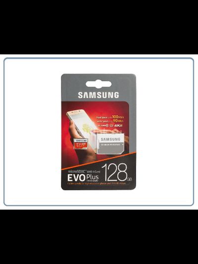 Карта памяти microSDXC UHS-I U3 SAMSUNG EVO PLUS 128 ГБ, 100 МБ/с, Class 10, MB-MC128GA/RU, 1 шт., переходник SD