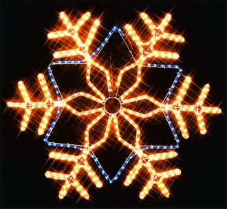 Фигура из дюралайта "Снежинка", 81 см, светодиоды, контроллер 8 режимов, уличная, желтый/синий