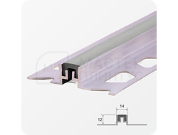 Алюминиевый компенсационный профиль ПО-116 12х2700мм. Серый