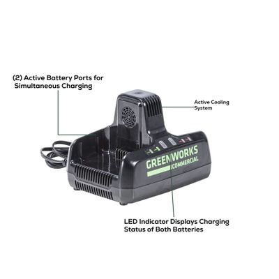 Двухпортовое зарядное устройство Greenworks G82C2 8А