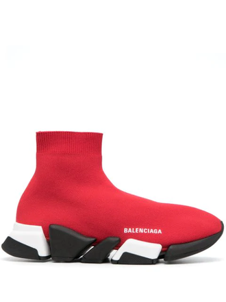 Кроссовки-носки Balenciaga Speed 2.0 красные