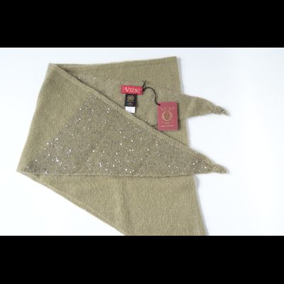 Оливковая женская шапка с пайетками Vizio Италия 8058 CY