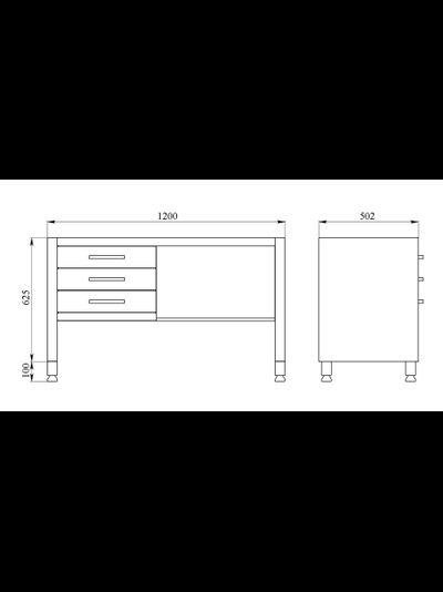 Стол врача металлический СМЛ-3.0 Люкс