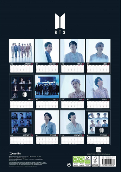 BTS Official Календарь 2024, перекидные календари 2024, BTS Calendar 2024, Intpressshop