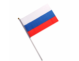 4650070876928 Флаг России 40*60 на палочке, шелк, ПОШТУЧНО! AR-10152B.